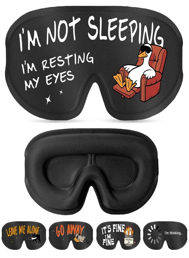 Aganmi Funny 3D Zero Pressure Sleep Eye Mask for Men Women Side Sleeper, Adjustable Blackout Soft Breathable Eye Masks for Travel Nap Night Sleep, Humorous Gift Stocking Stuffers (Resting My Eyes) - Image 1